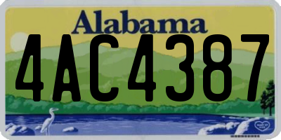 AL license plate 4AC4387