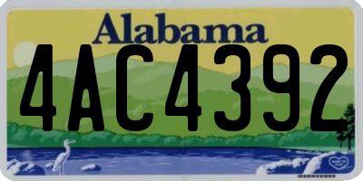 AL license plate 4AC4392