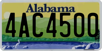 AL license plate 4AC4500