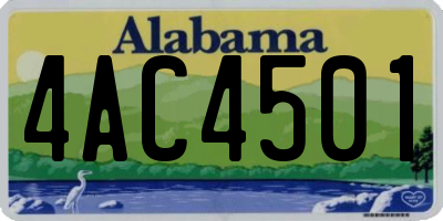 AL license plate 4AC4501