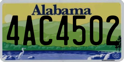 AL license plate 4AC4502
