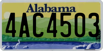 AL license plate 4AC4503