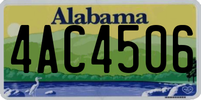 AL license plate 4AC4506