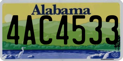 AL license plate 4AC4533