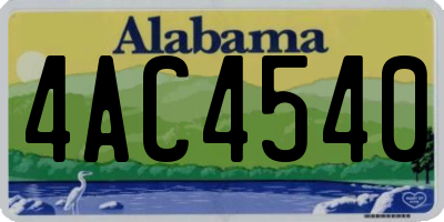 AL license plate 4AC4540