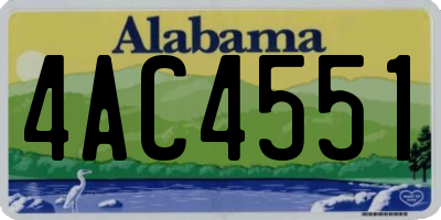 AL license plate 4AC4551