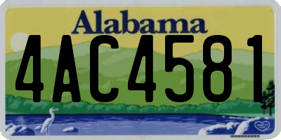 AL license plate 4AC4581