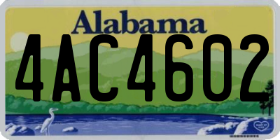 AL license plate 4AC4602