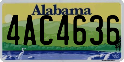 AL license plate 4AC4636
