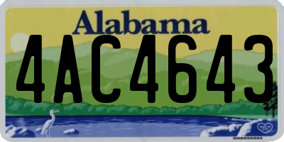 AL license plate 4AC4643
