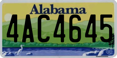 AL license plate 4AC4645