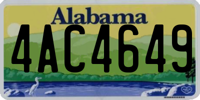 AL license plate 4AC4649
