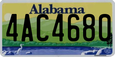 AL license plate 4AC4680
