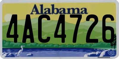 AL license plate 4AC4726