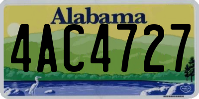 AL license plate 4AC4727