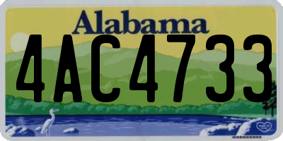 AL license plate 4AC4733
