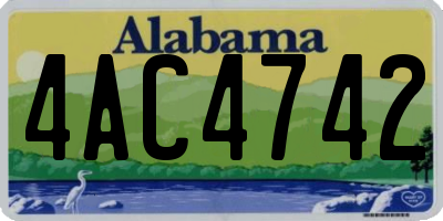 AL license plate 4AC4742