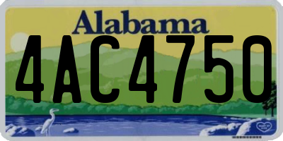 AL license plate 4AC4750
