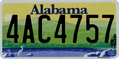 AL license plate 4AC4757