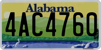 AL license plate 4AC4760