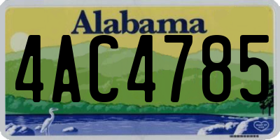 AL license plate 4AC4785