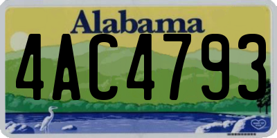 AL license plate 4AC4793