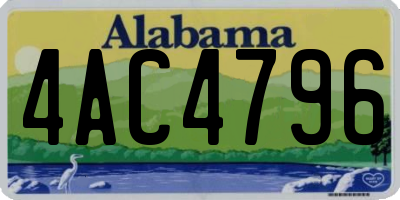 AL license plate 4AC4796