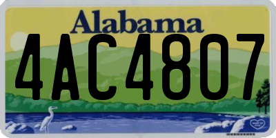 AL license plate 4AC4807