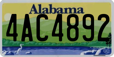 AL license plate 4AC4892