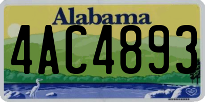 AL license plate 4AC4893