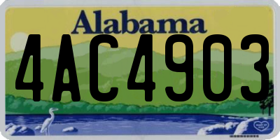 AL license plate 4AC4903