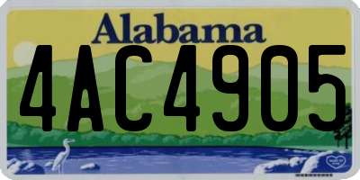 AL license plate 4AC4905