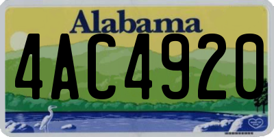 AL license plate 4AC4920