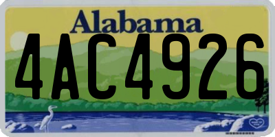 AL license plate 4AC4926
