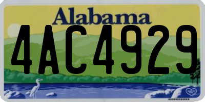 AL license plate 4AC4929