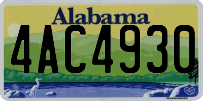 AL license plate 4AC4930