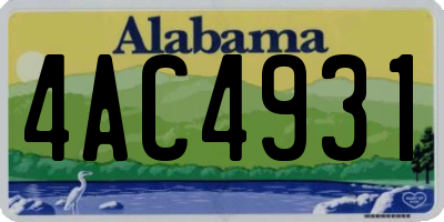 AL license plate 4AC4931