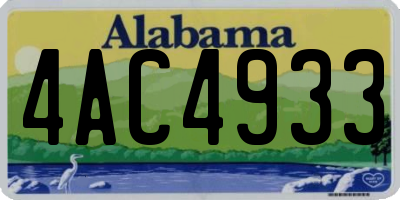 AL license plate 4AC4933