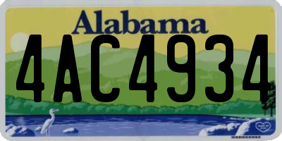 AL license plate 4AC4934