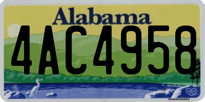 AL license plate 4AC4958