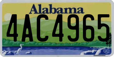 AL license plate 4AC4965