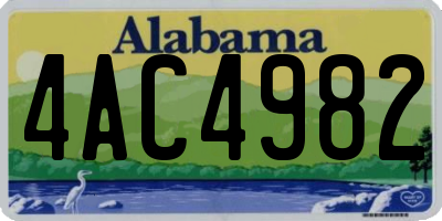 AL license plate 4AC4982