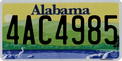 AL license plate 4AC4985