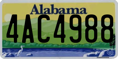 AL license plate 4AC4988