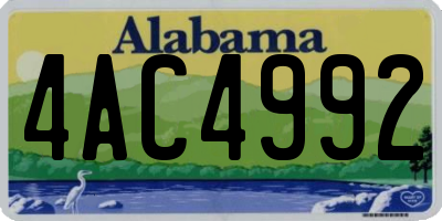 AL license plate 4AC4992