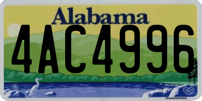 AL license plate 4AC4996