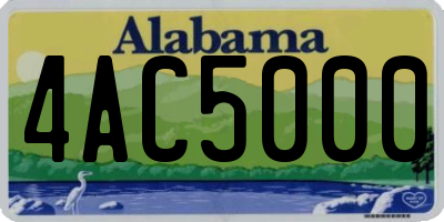 AL license plate 4AC5000