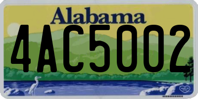 AL license plate 4AC5002