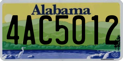 AL license plate 4AC5012