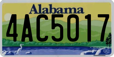 AL license plate 4AC5017
